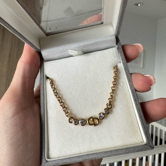 Gold plated Dior vintage thick necklace with CD logo - Picture 1 of 8